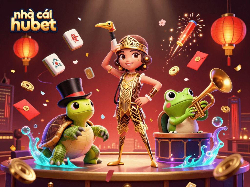 Join the excitement at nhà cái hubet with our vibrant gaming scene featuring cartoon characters!