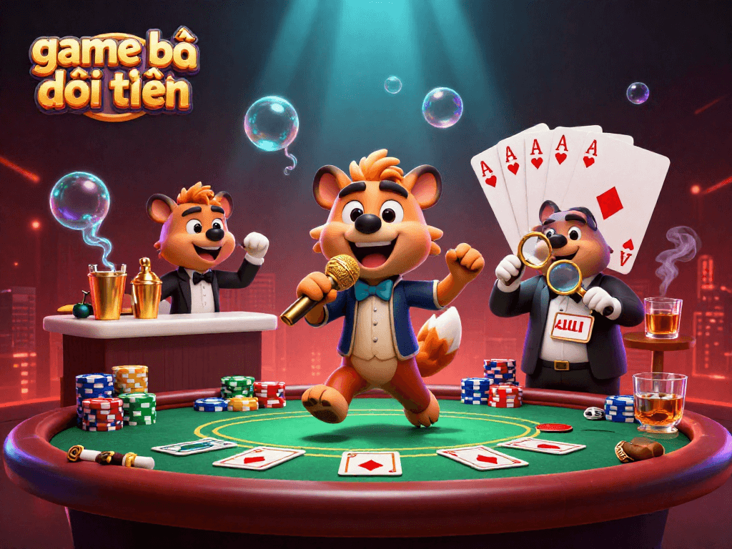 Experience game bài đổi thưởng with hyenas in a thrilling comedy casino scene.