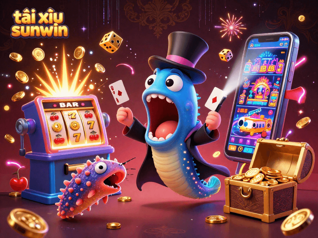 Experience the thrill of tài xỉu sunwin with vibrant characters and dynamic casino elements.