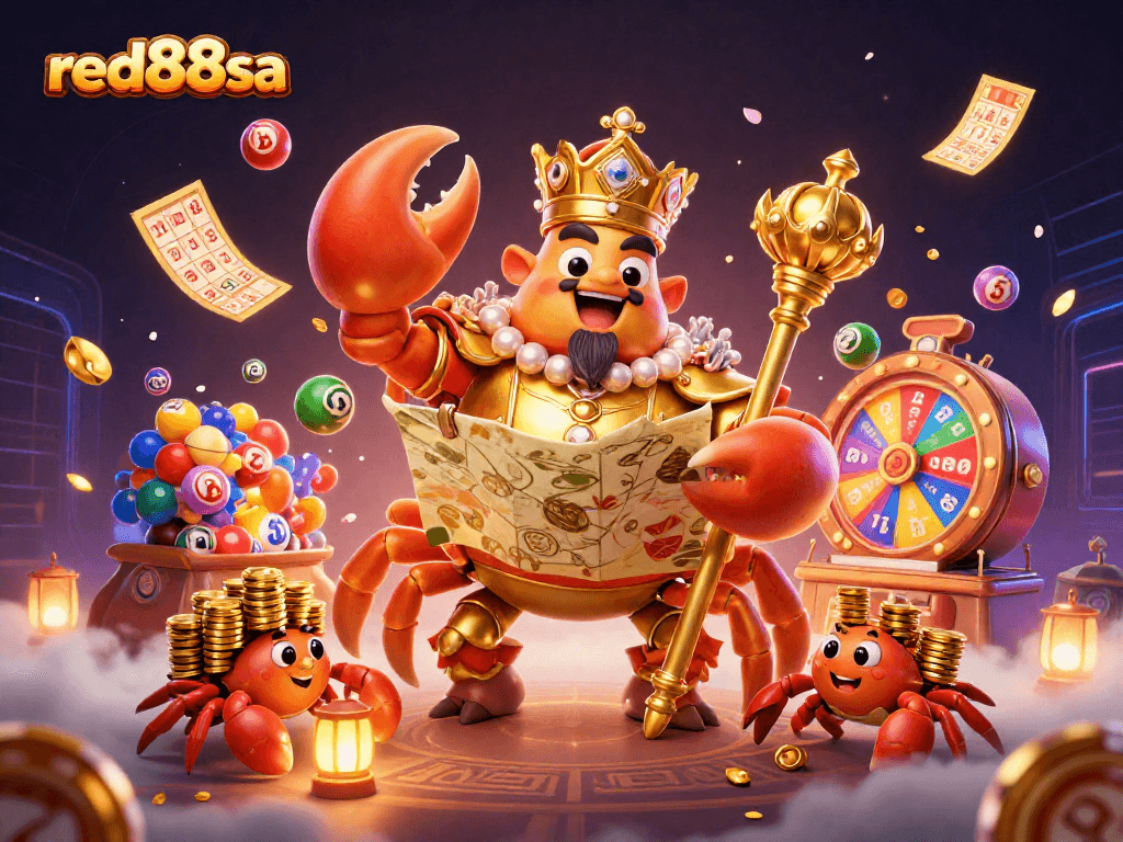 Experience thrilling gambling action with red88sa featuring a grand crab emperor and lottery elements.