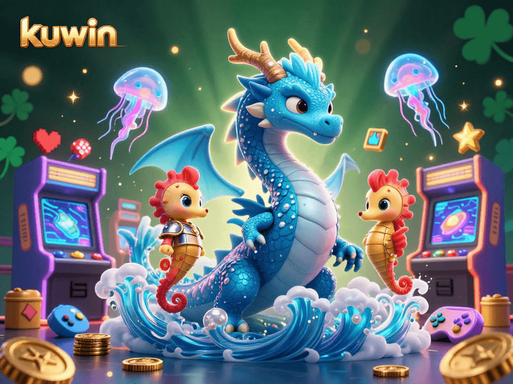 Kuwin offers thrilling game strategies featuring animated characters in a vibrant casino setting.