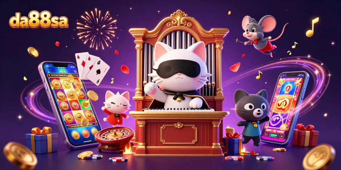 Experience da88sa's exhilarating casino ambiance with a whimsical 3D illustration featuring unique gaming elements.