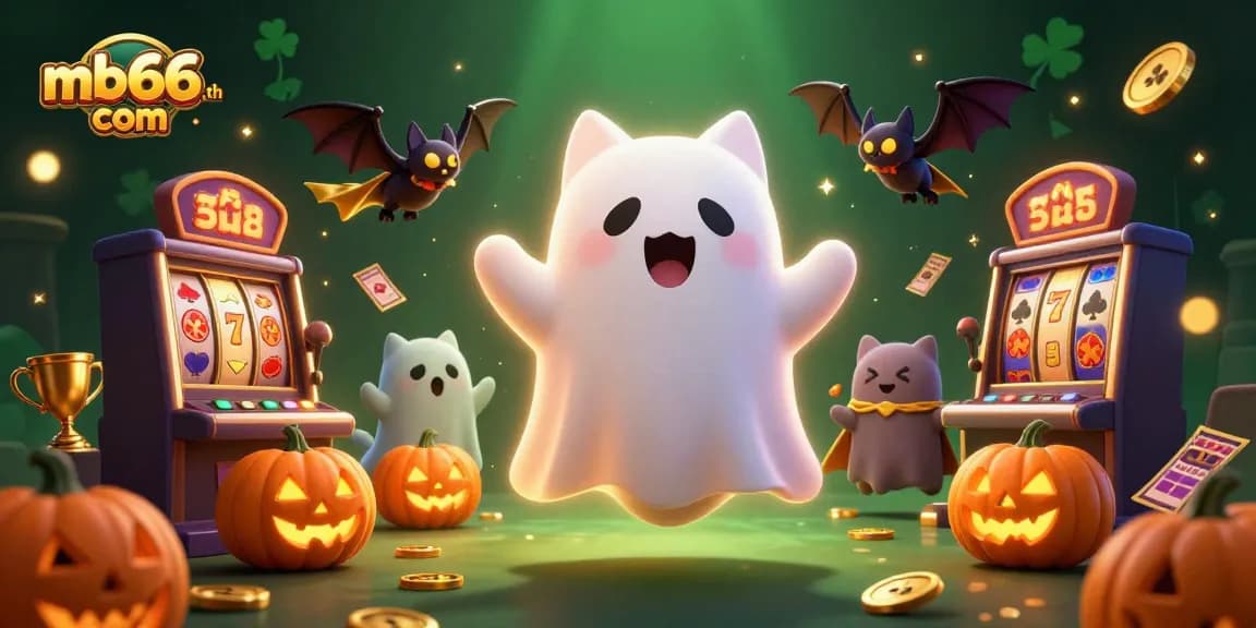 Spin jackpots at mb66-th com with a ghost cat and thrilling casino adventure.
