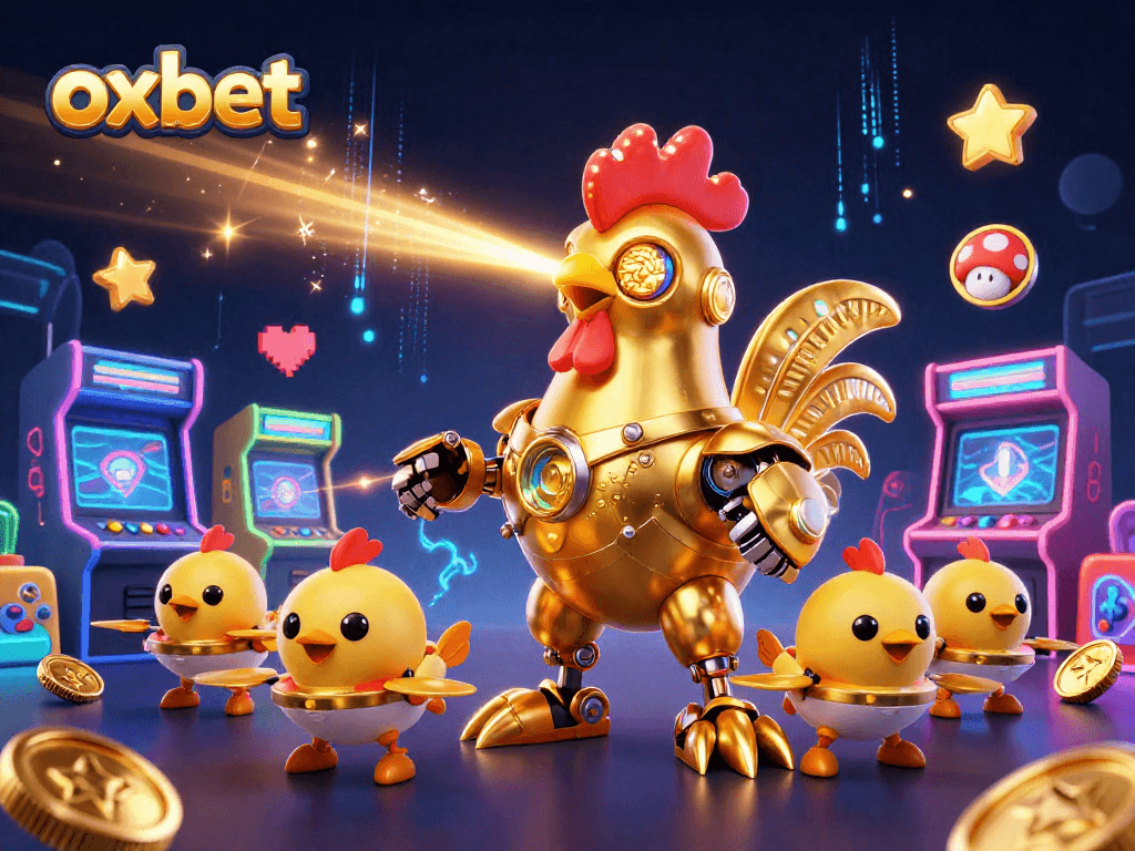 Experience vibrant gaming excitement with the oxbet golden rooster robot laser-showing joyous symbols.