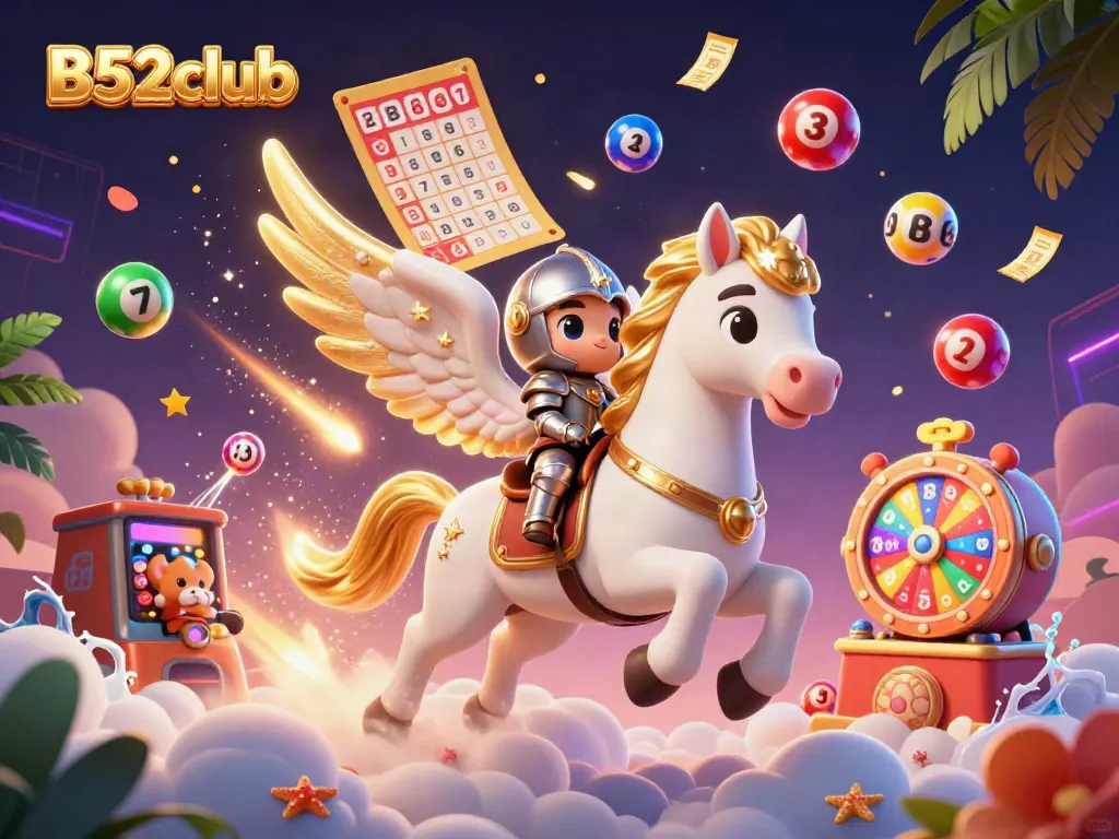 Engage with B52club's thrilling gameplay, featuring a celestial horse and lucky lottery elements