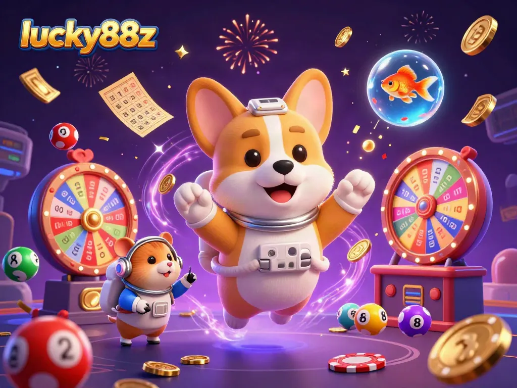 Engage in the fun of lucky88z with colorful visuals showcasing an exciting lottery and casino atmosphere.
