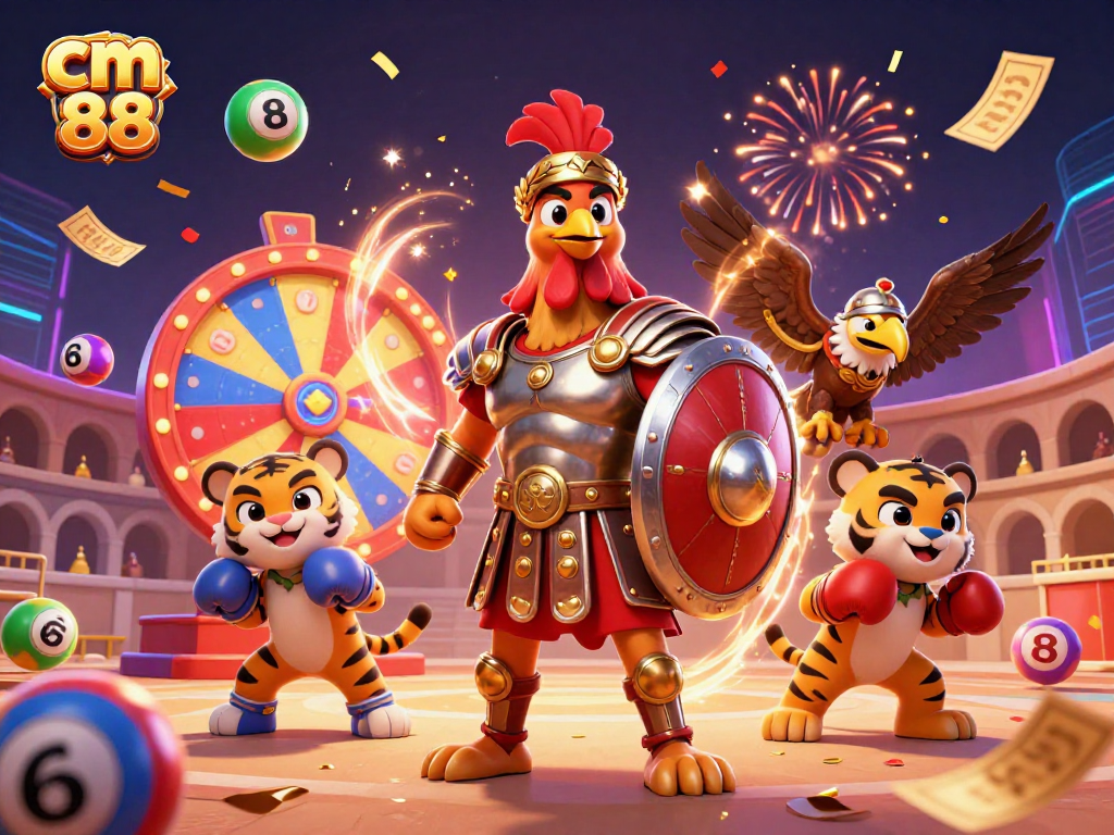 Experience thrilling moments with cm 88 as the gladiator rooster battles in the casino arena.