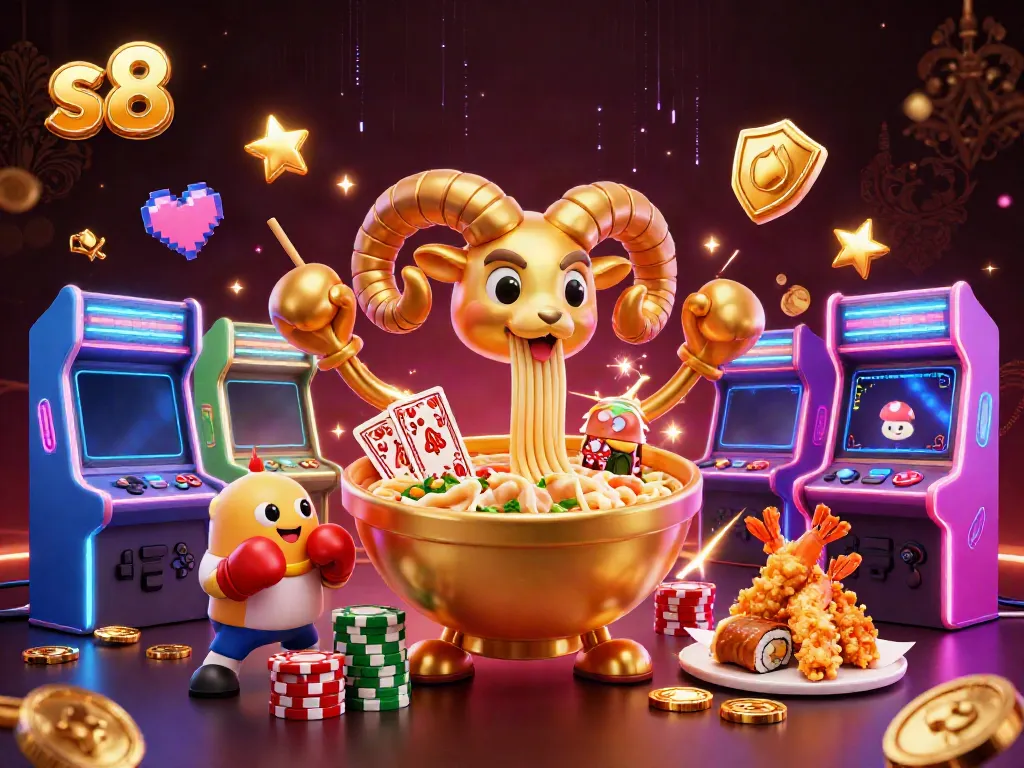Engage with the vibrant s8 casino world, featuring colorful characters and dynamic gaming elements.