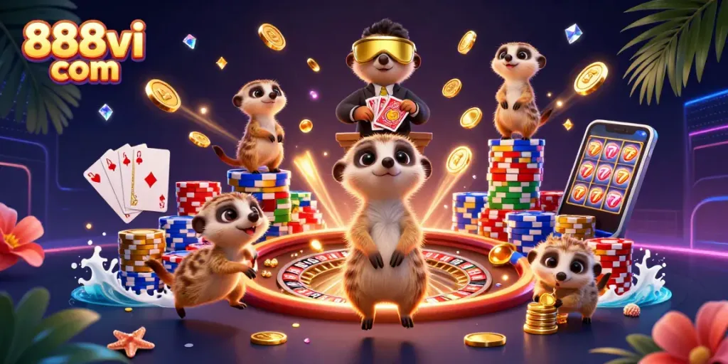 Experience thrilling gameplay at 888vi com with engaging meerkat-themed casino action.