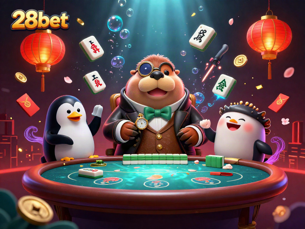 Engage with the lively underwater poker scene at 28bet featuring a jolly walrus and friends.
