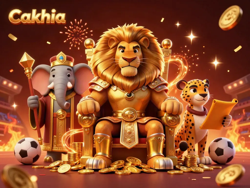 Experience Cakhia's dynamic sports betting scene with royal characters celebrating wins.
