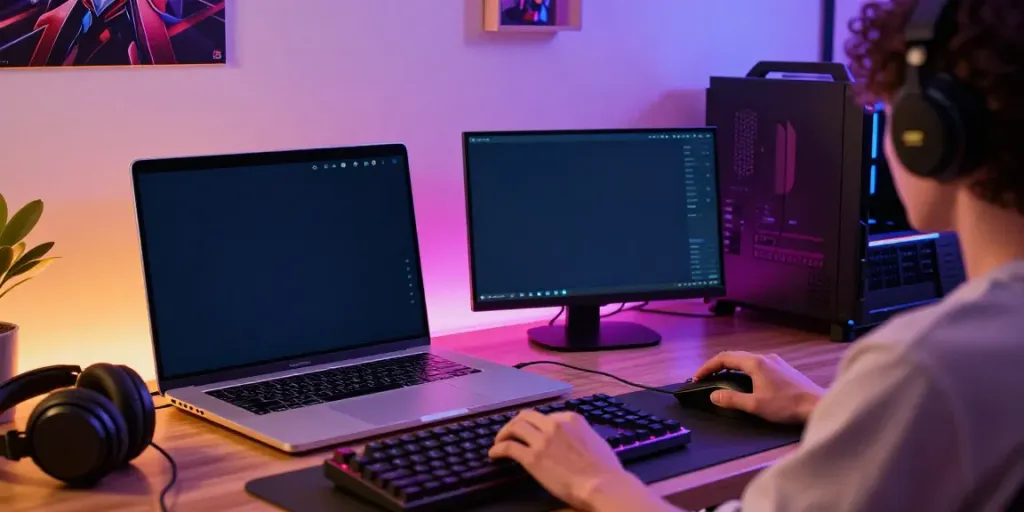 Engaging workspace showcasing h19 com gaming interface with a cozy atmosphere.