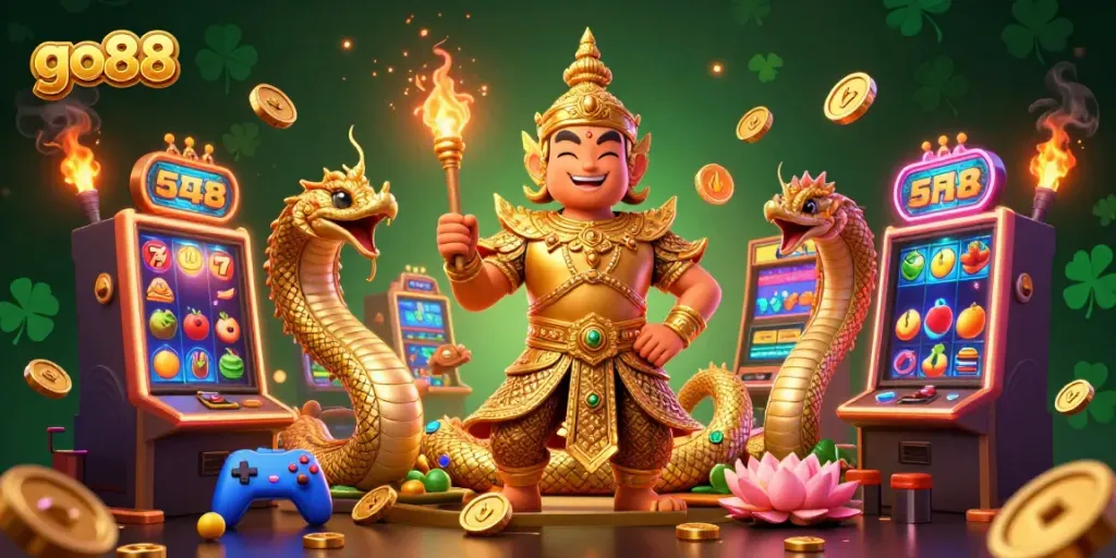 Engage in thrilling slot games at go88 with vibrant guardians and dazzling gold!