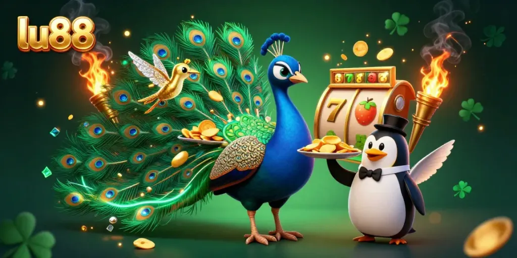 Experience exciting gameplay with LU88 in this vibrant, dynamic casino scene featuring engaging characters.