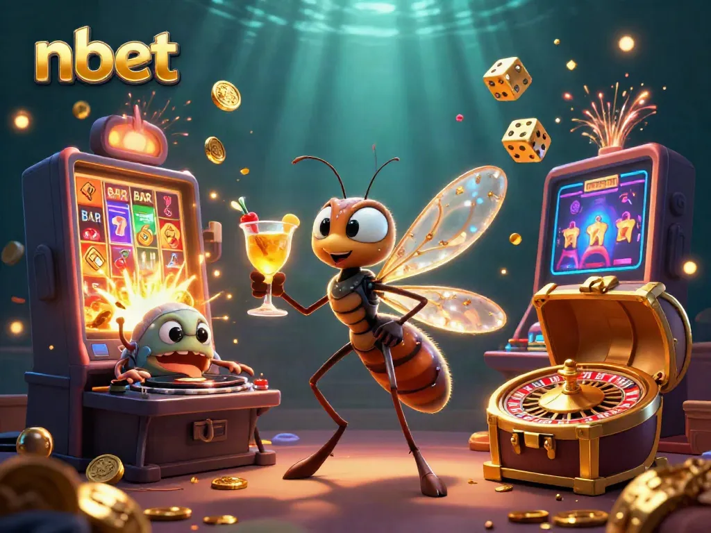 Experience the excitement of nbet with vibrant characters and casino elements in this dynamic illustration.