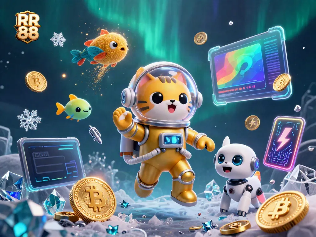 Engage in exciting gameplay at RR 88 with a colorful 3D casino-themed illustration showcasing diverse gaming elements.