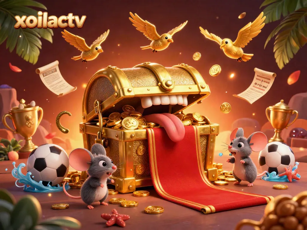 Engage in thrilling sports betting action with xoilactv's dynamic betting scene, showcasing adventurous mice and treasures.