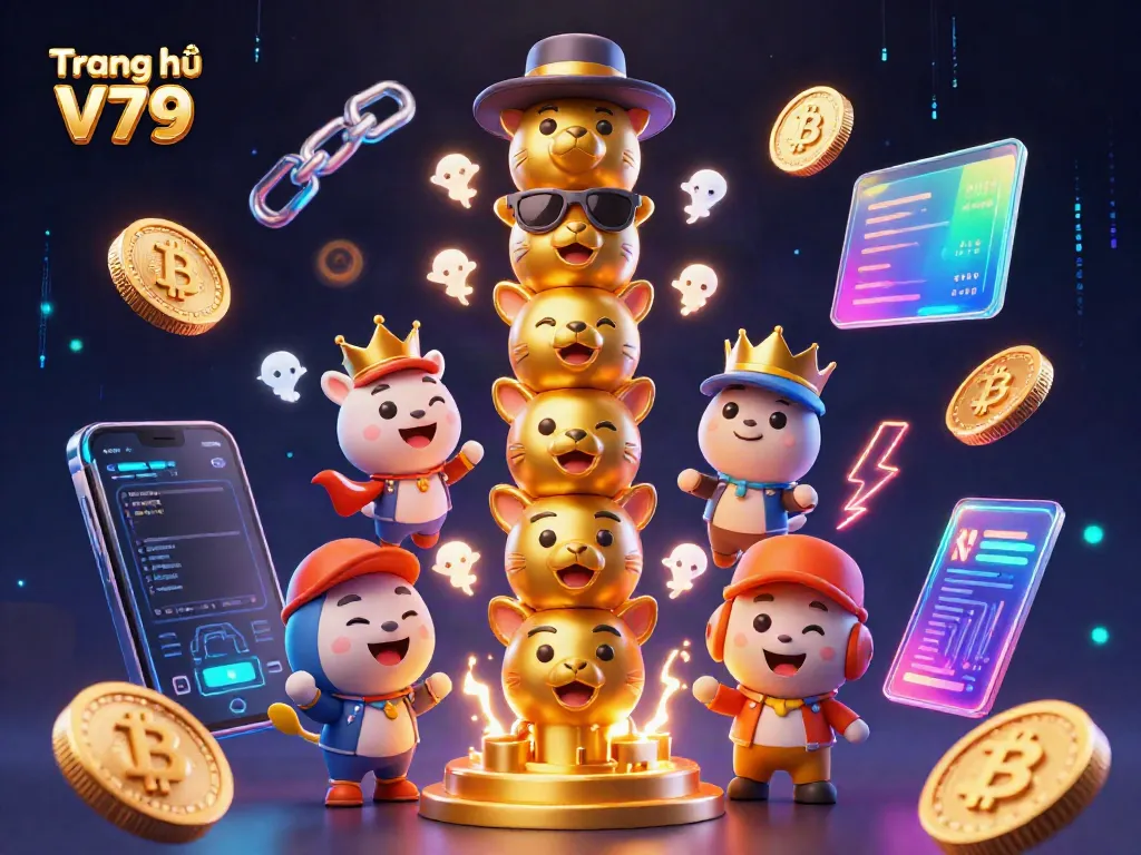 Engage with the lively experience of Trang chủ V79 as animated characters symbolize a vibrant casino scene.