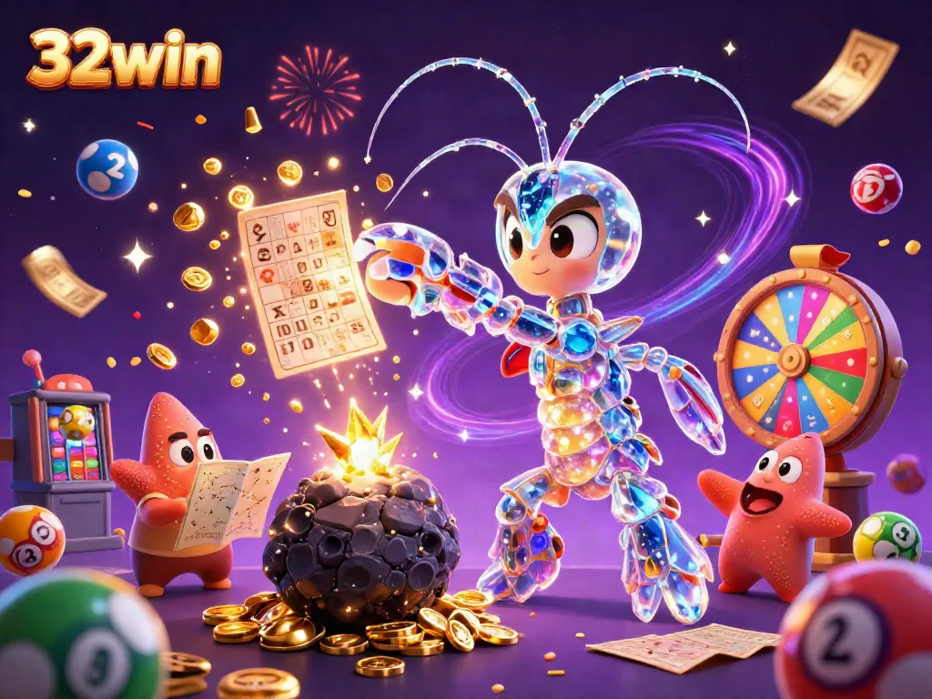 Experience thrilling adventures with 32win as a galactic mantis shrimp breaks through an asteroid, uncovering treasures!