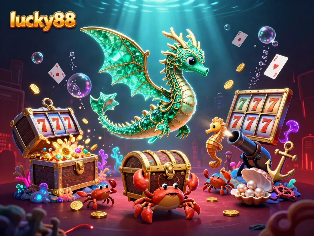 Experience big wins with lucky88 in this vibrant casino-themed underwater adventure.