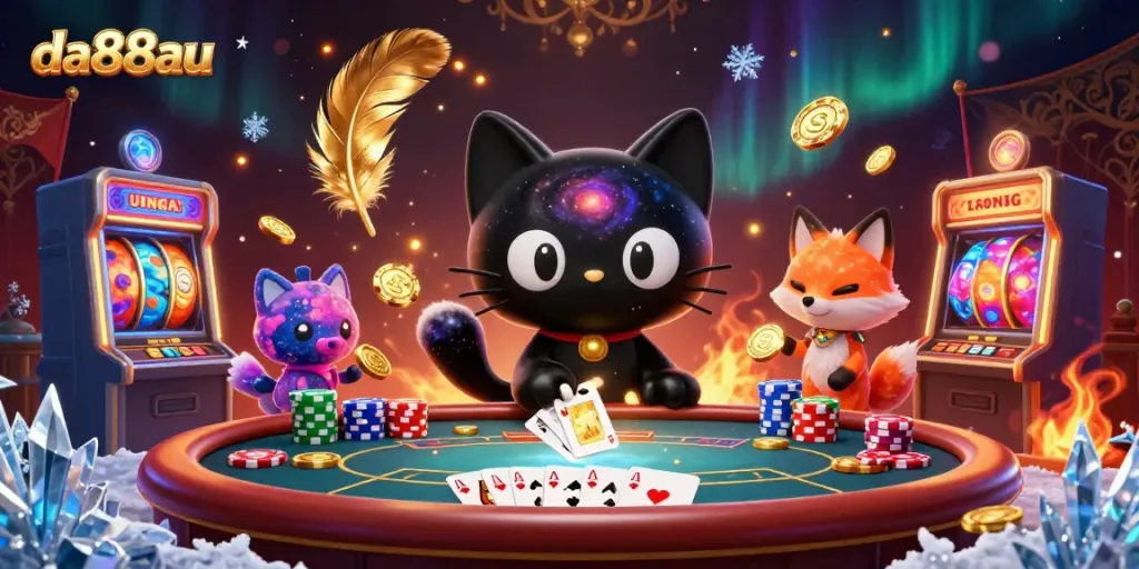Experience winning at da88au with a cosmic casino adventure featuring vibrant characters and rich betting elements.