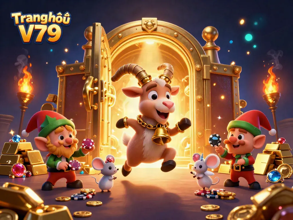 Engage with the holiday theme on Trang chủ V79 as Krampus, angel mouse, and mischievous gremlins animate the casino scene.