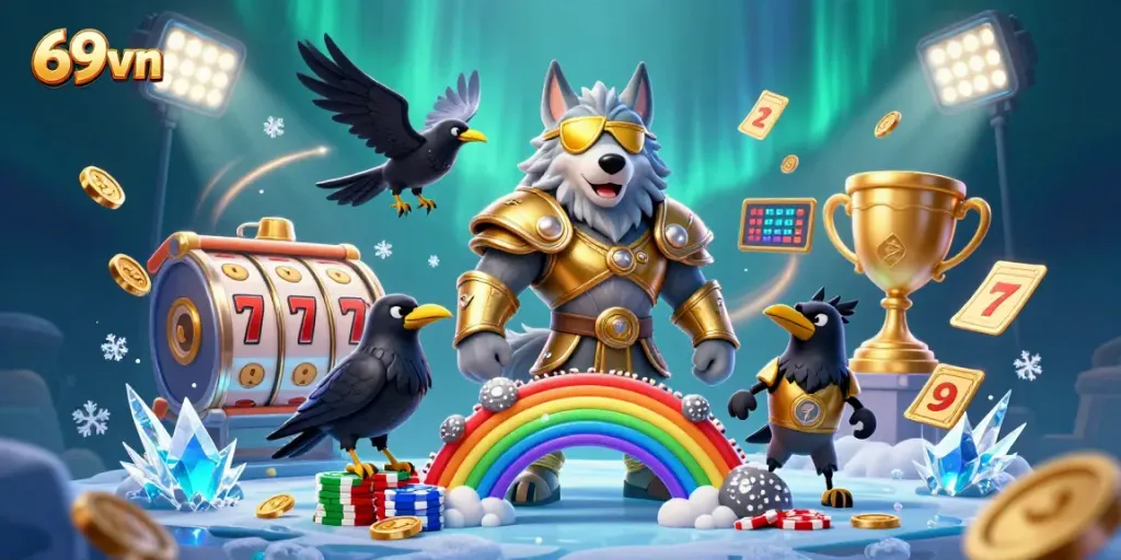 Experience exciting gaming adventures at 69vn with dynamic slots and gold coins flying!