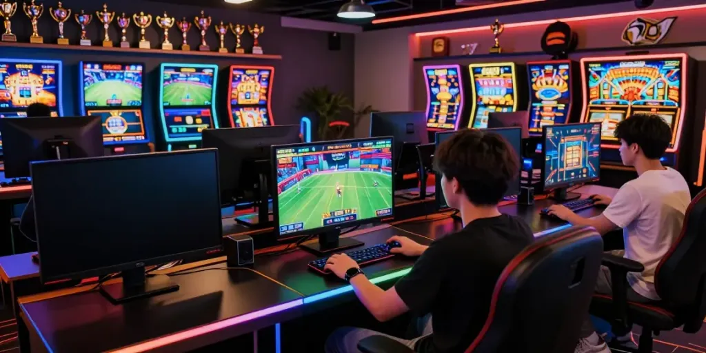 Engaging online gaming scene on Gem88 platform with player immersed in action.
