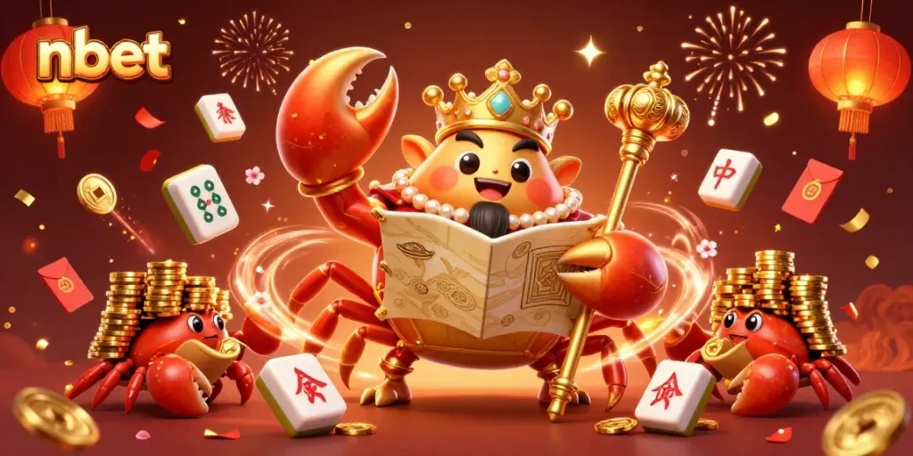 Experience nbet's thrilling gaming adventure with a golden crab emperor leading the celebration.