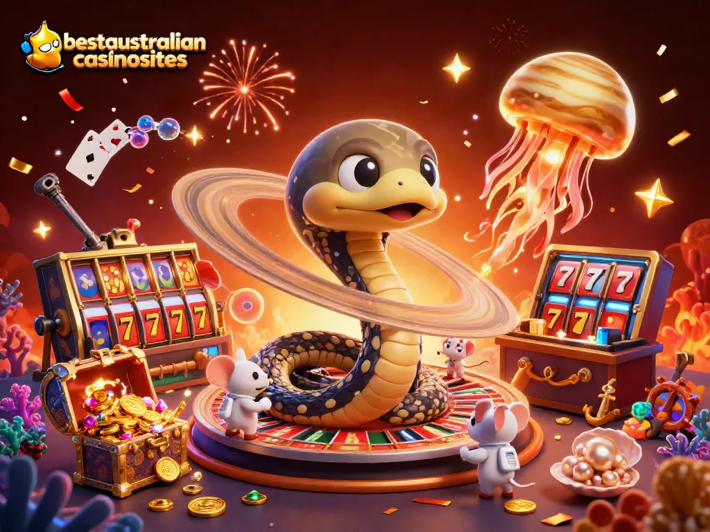 Bet on slots with bestaustraliancasinosites as mice place bets on a cosmic roulette wheel.