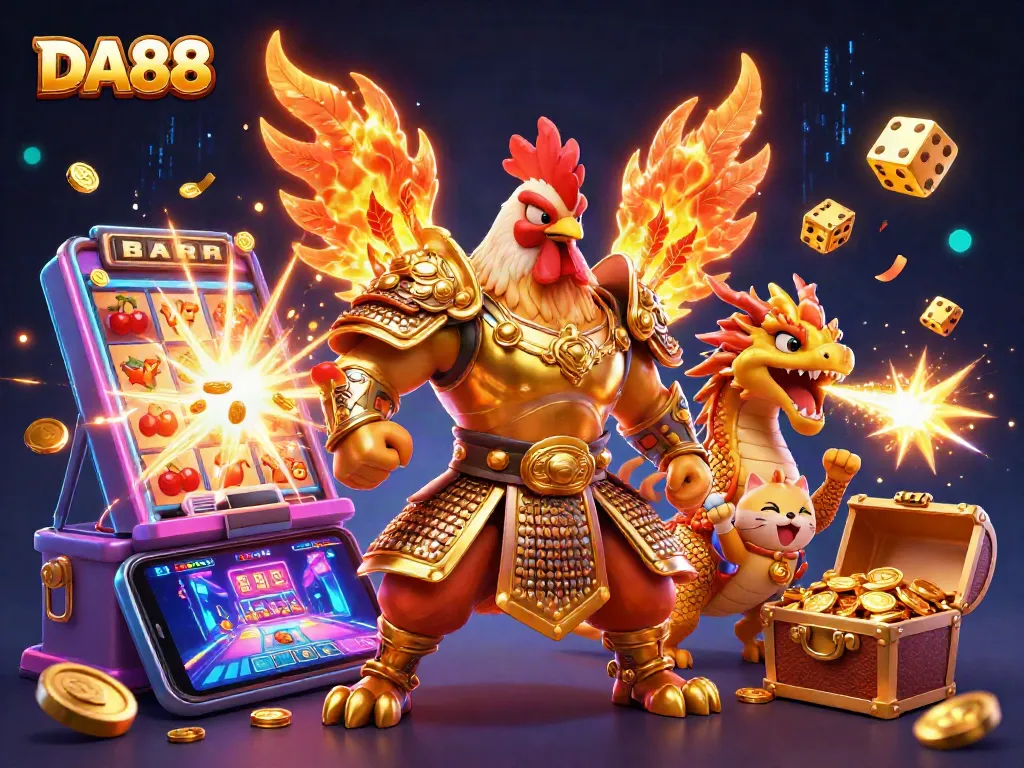 Win big with DA88 in this vibrant 3D casino showdown featuring epic characters and plenty of action!