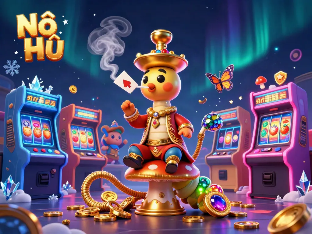 Nổ Hũ - Embrace the thrill of winning with vibrant slot symbols and golden coins.